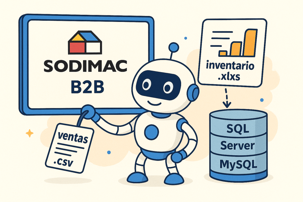 integra ventas y stock a tu base de datos mediante nuestro robot rpa b2b sodimac