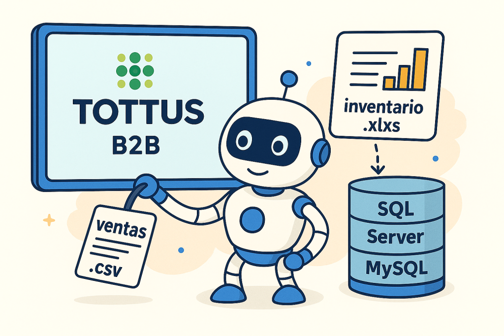 integra ventas y stock a tu base de datos mediante nuestro robot rpa b2b tottus
